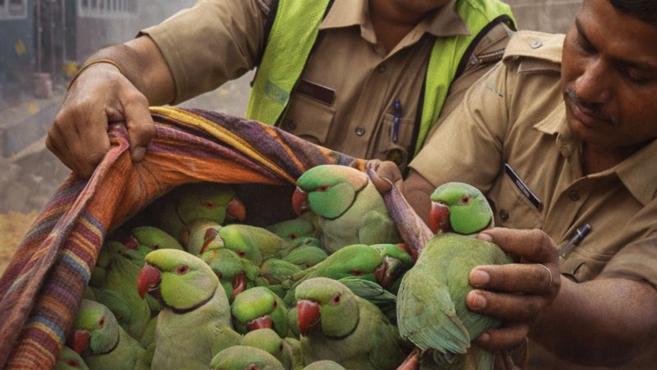 parrot rescued by police