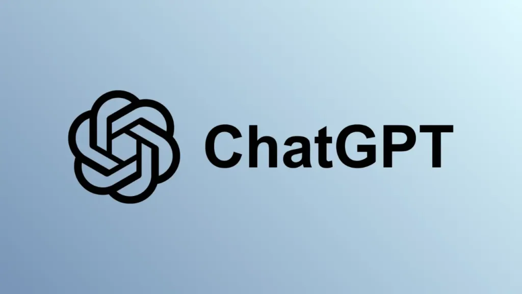 ChatGPT logo displayed on a blue background.