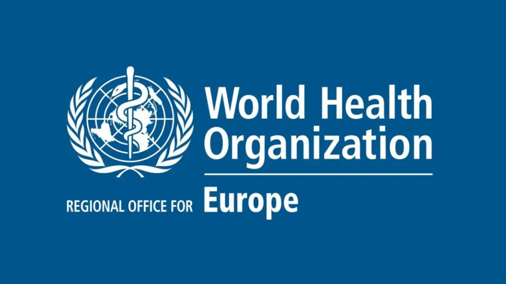 "Official blue and white logo of the World Health Organization Regional Office for Europe."
